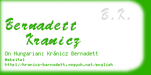bernadett kranicz business card