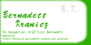 bernadett kranicz business card